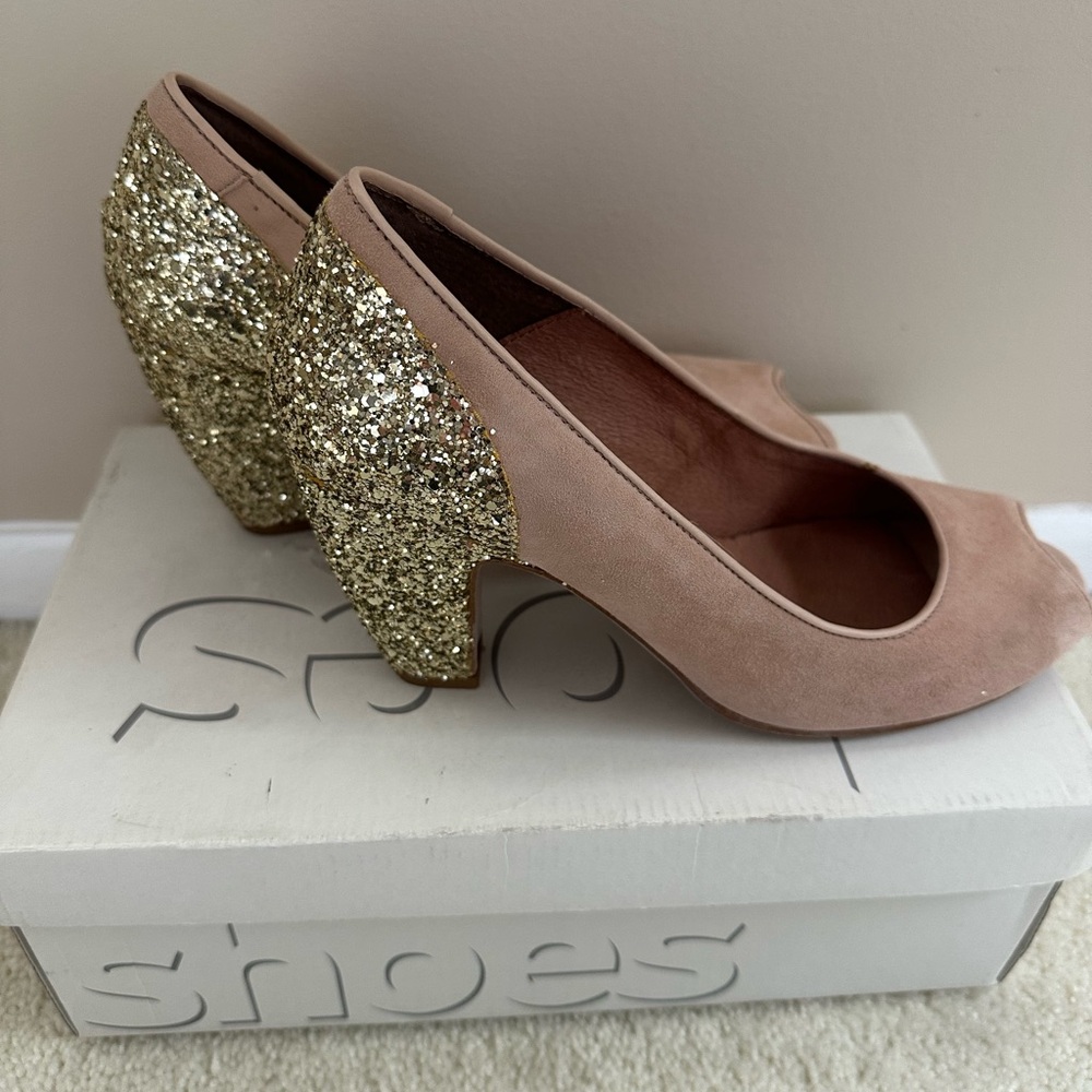 Topshop Women's Peep Toe Heels - blush / nude